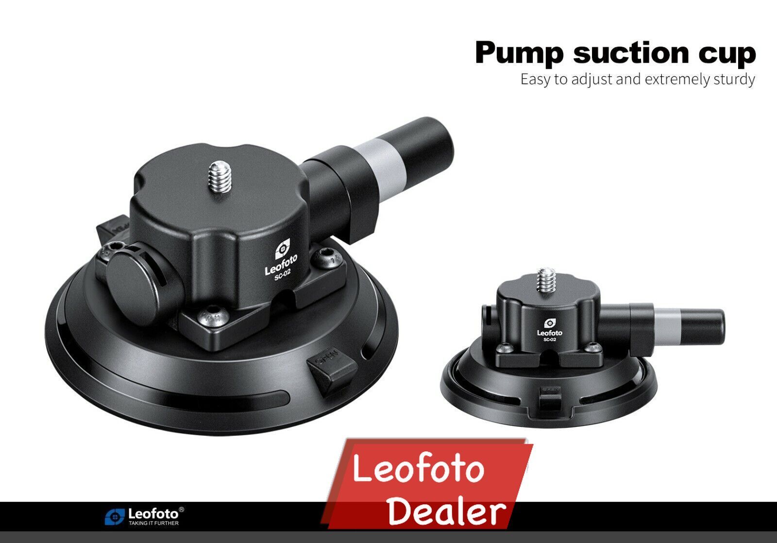 Leofoto SC-02 100mm Suction Cup Base 1/4" Screw