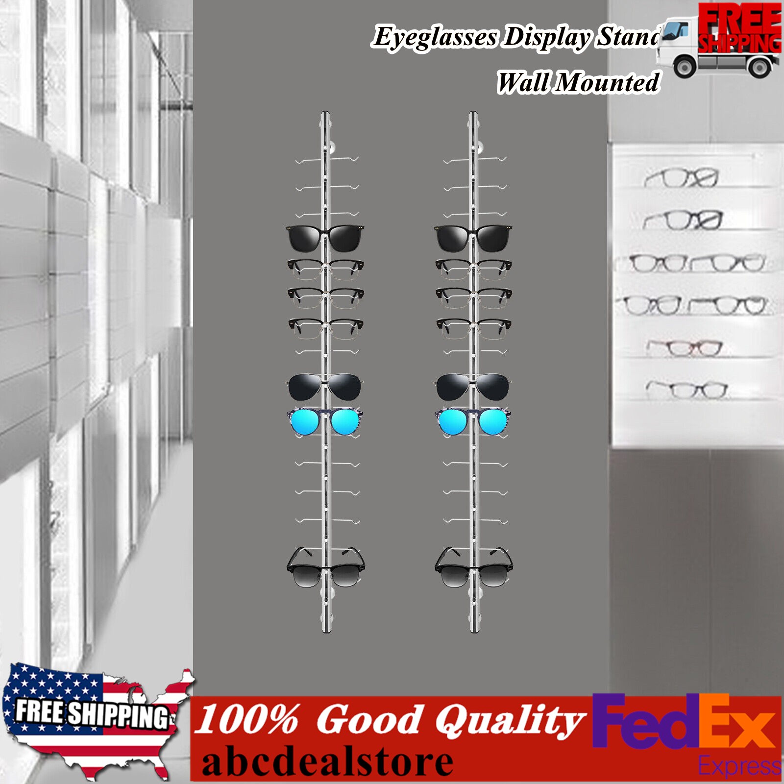 Wall Mounted Sunglasses Storage Organizer Eyeglasses Holder Stand Display Stand