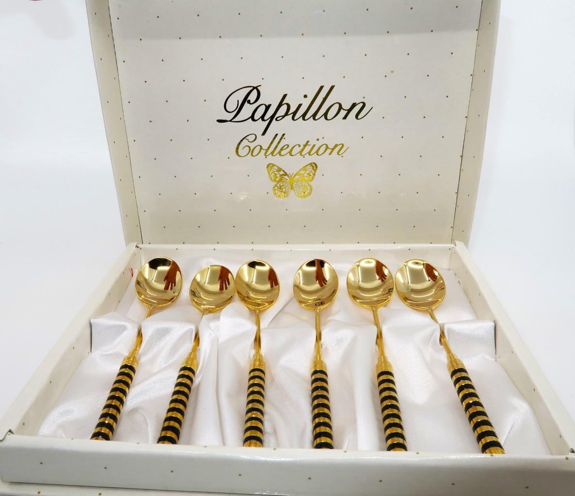 Baek-San European Gift, Papillon Collection, Galaxy, Set of 6 Demitasse Spoons