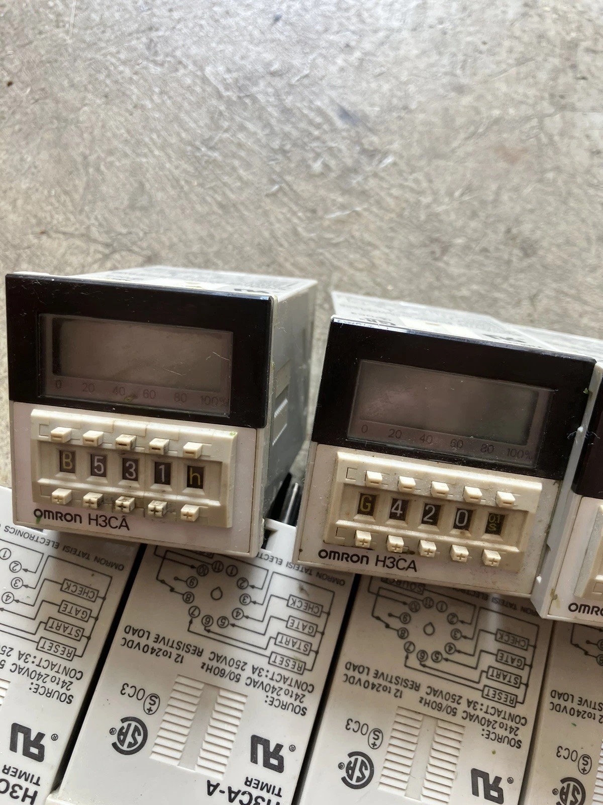 Lot Of 9 Untested Omron H3CA-A Digital Timer Relays 11 pin