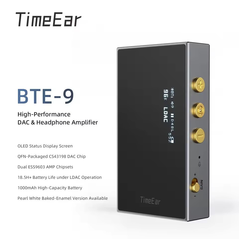 TimeEar BTE-9 Bluetooth DAC headphone AMP wireless dap hifi audio amplifier