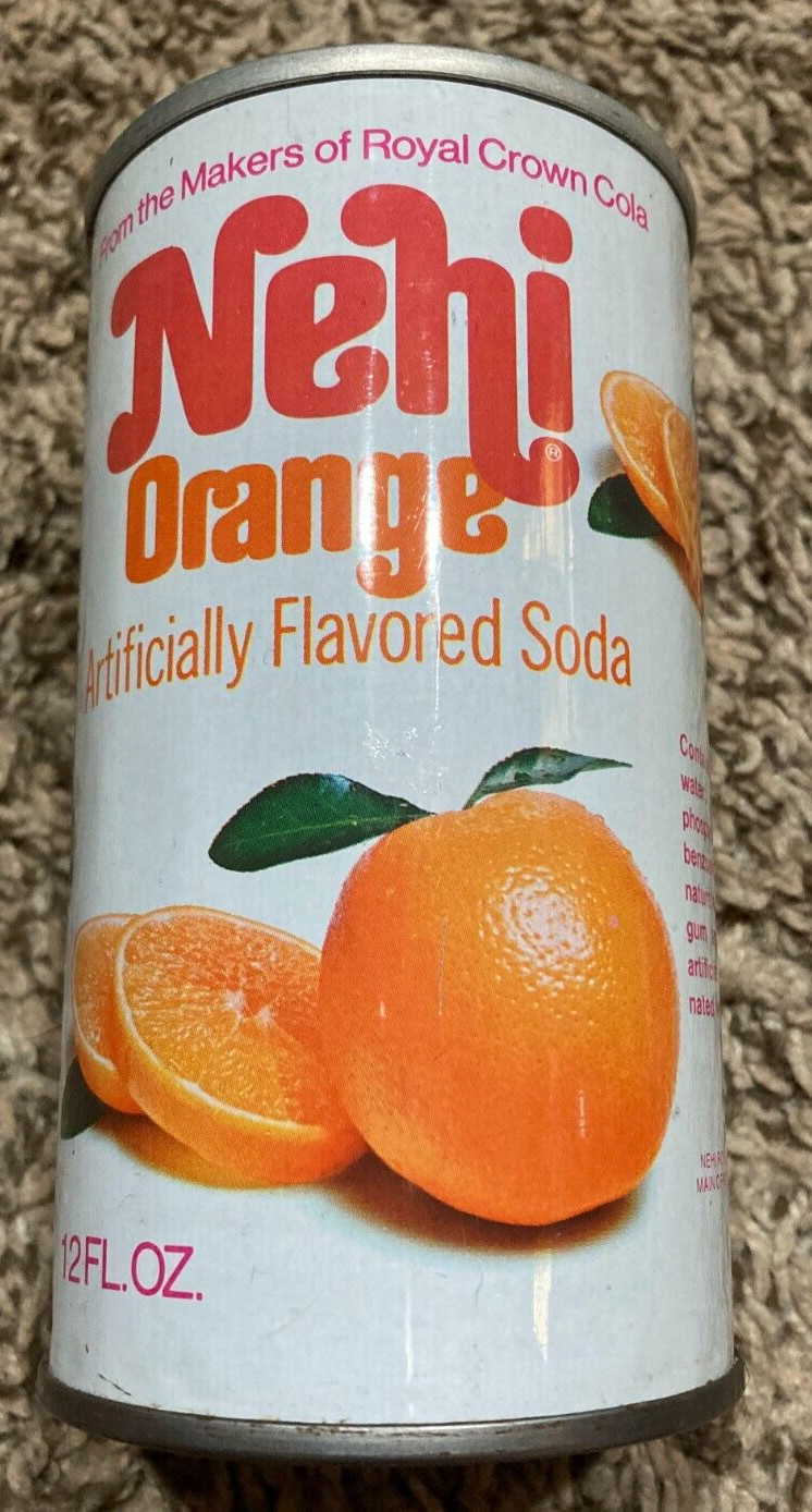 VINTAGE NEHI ORANGE SODA PULL TAB STEEL CAN