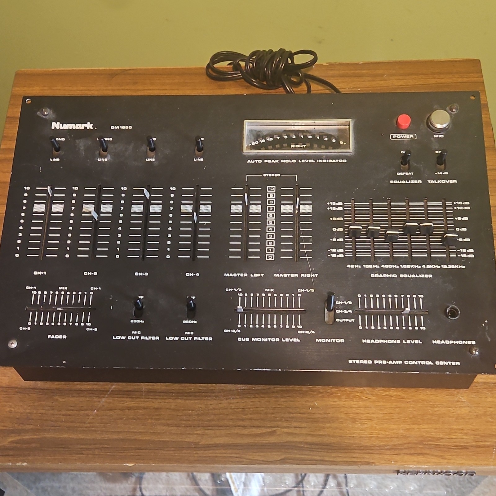 Numark DM1800 4-Channel 2-Bus Analog DJ Mixer w/ EQ Talkover Tabletop