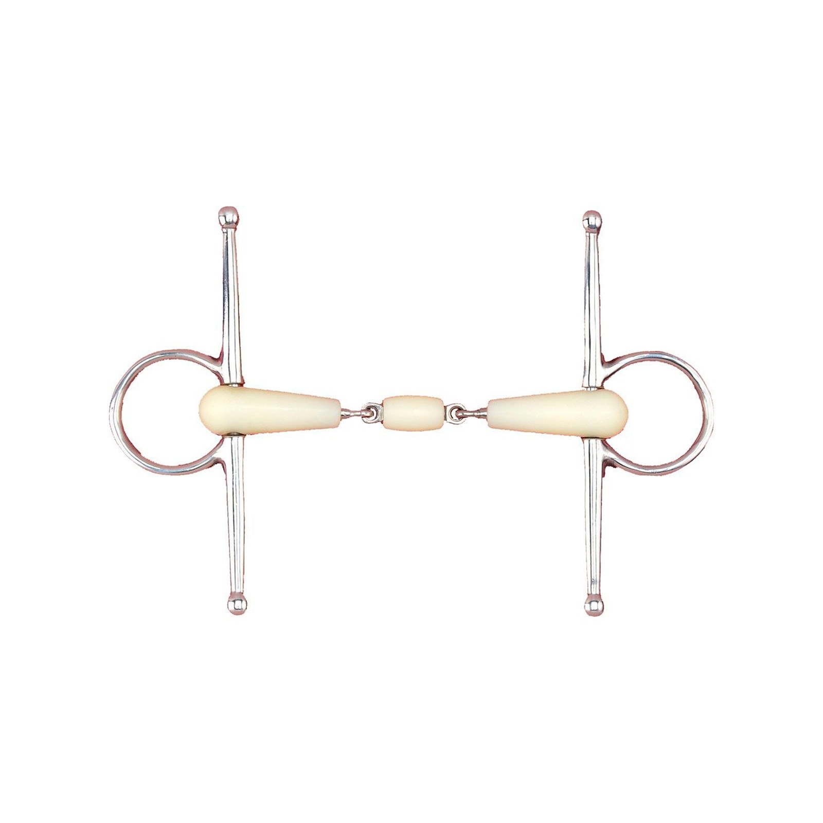 HAPPY MOUTH Double Jointed Full Cheek Bit with Stainless Steel Rings (462171SS)