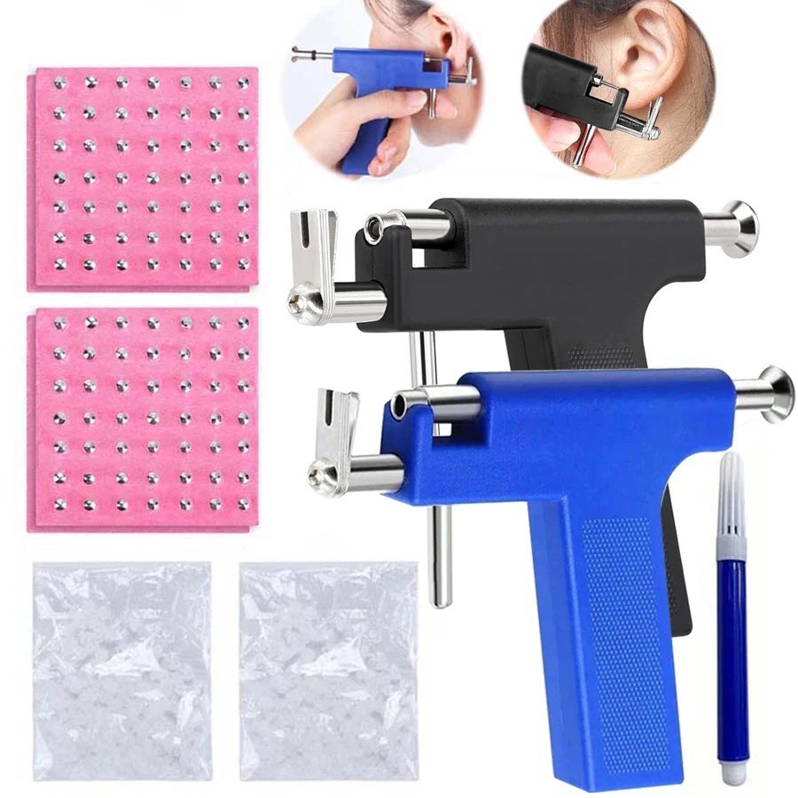 Professional Ear Piercing Gun Kit 98PCS Stainless Steel Stud Earrings Sterile