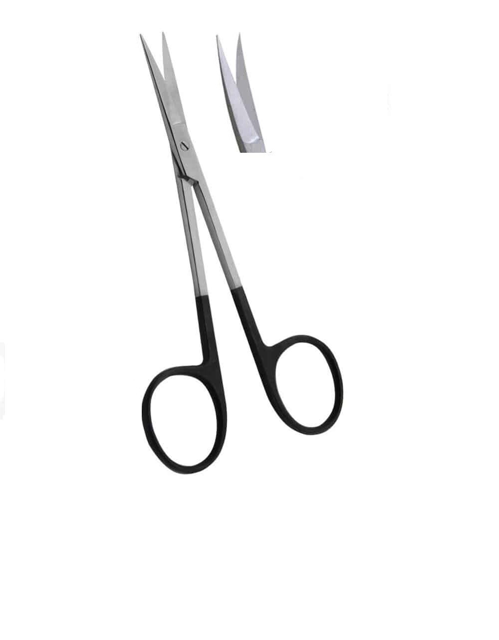 IRIS Scissors, 4.1/2", Curved Supercut Blades, One Serrated Blade, Premium