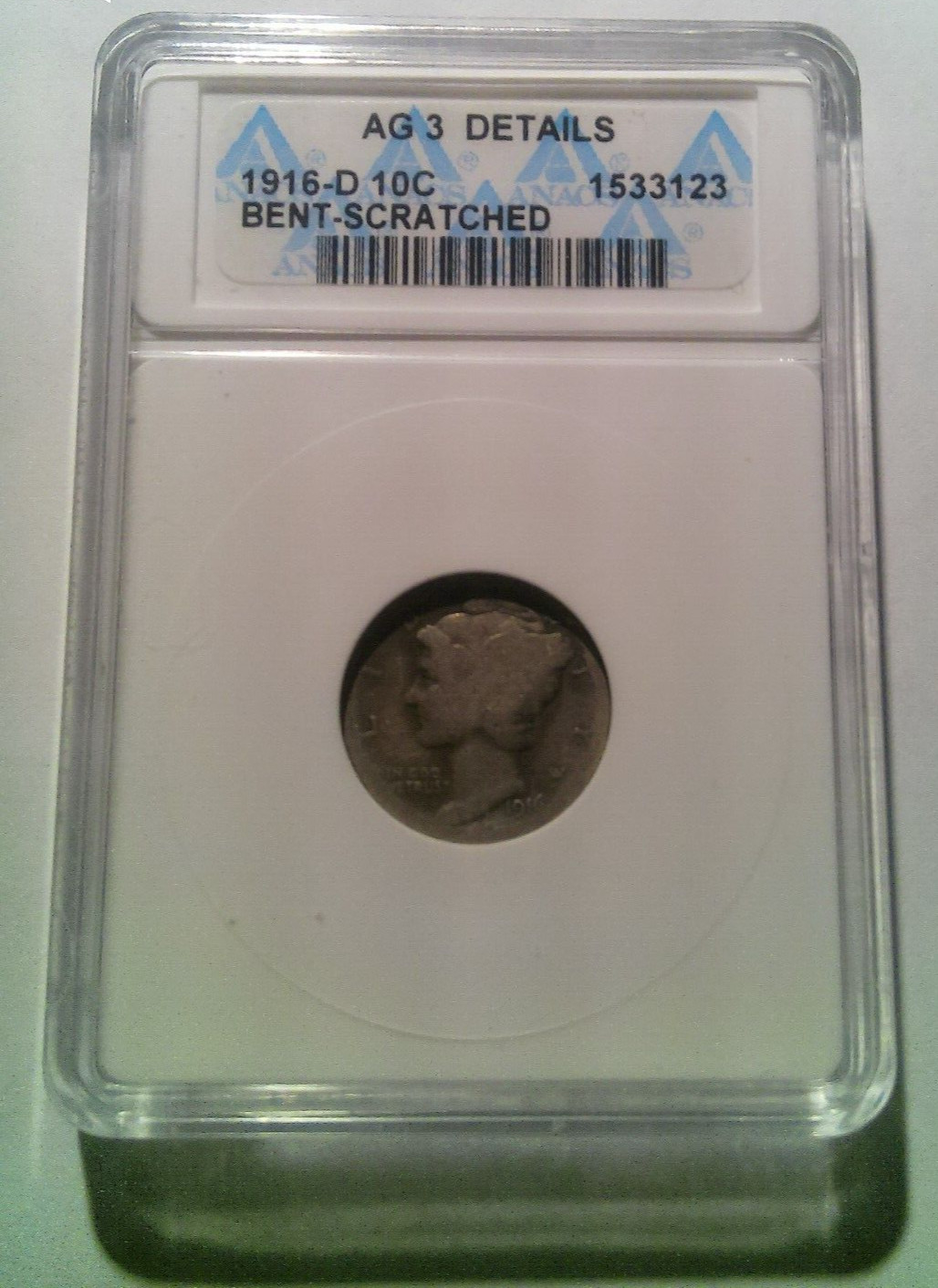 Mercury Dime: 1916 Denver Mint -Silver-            (1030-03)