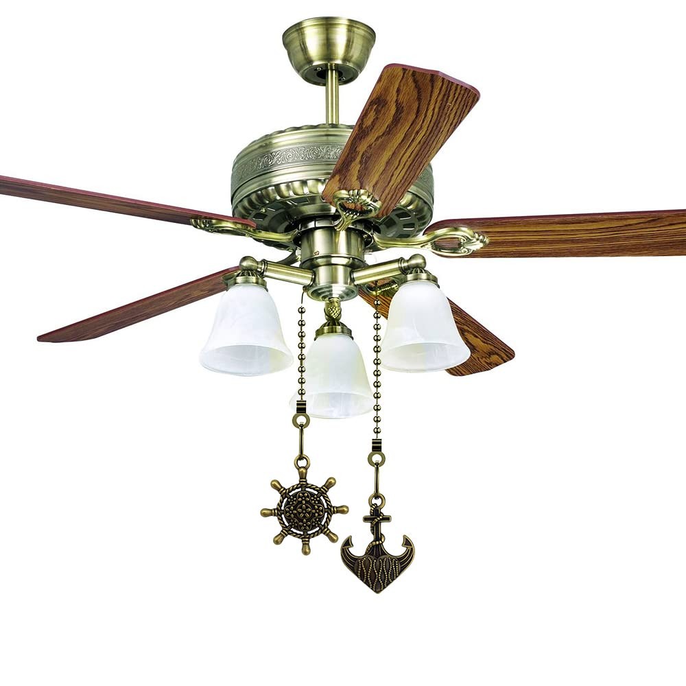 Dotlite Nautical Ceiling Fan Pull Chain Rudder & Anchor, 2Pcs 12,