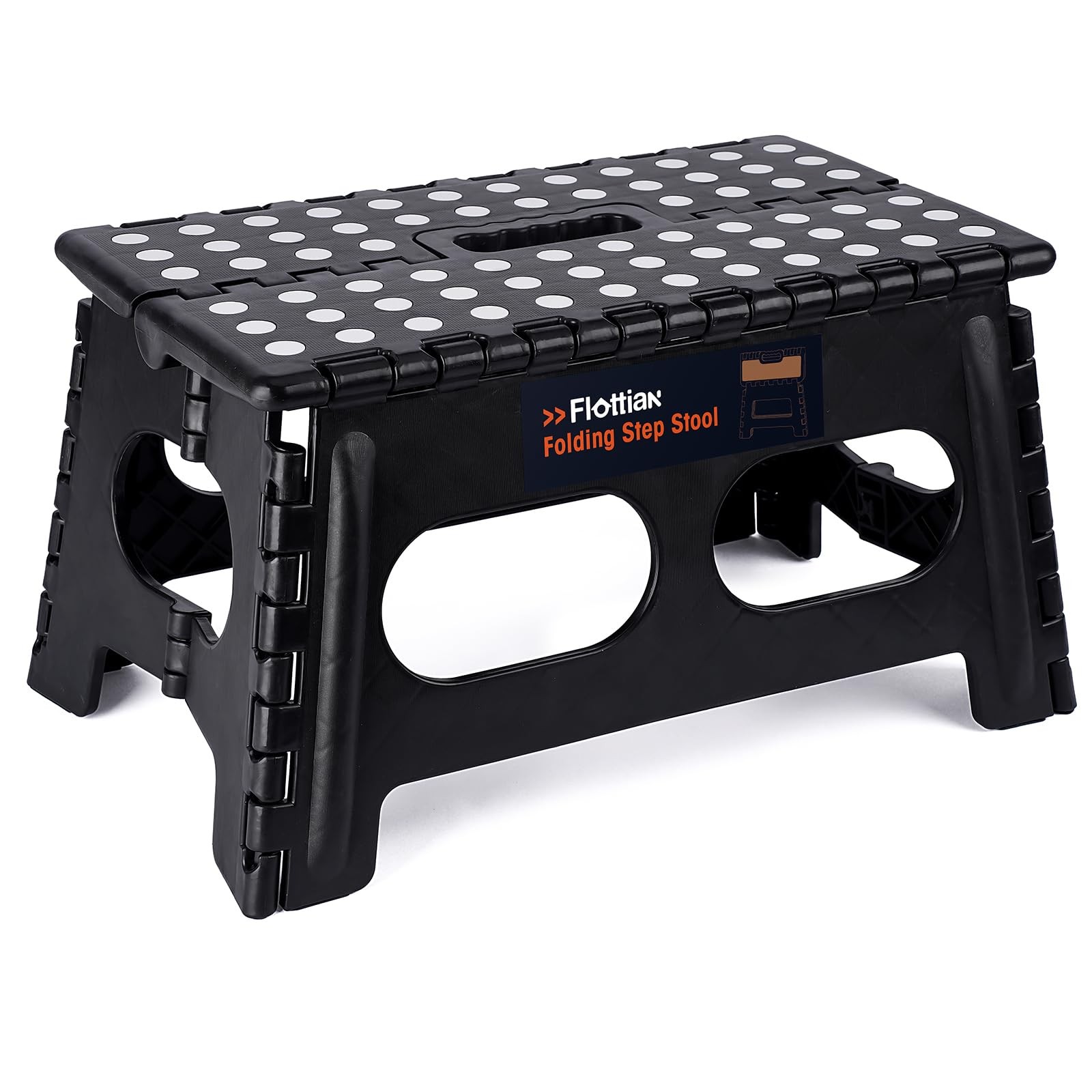 9" Folding Step Stool for Adults and Kids 15-Inch Extra Wide Stool Holds Up t...