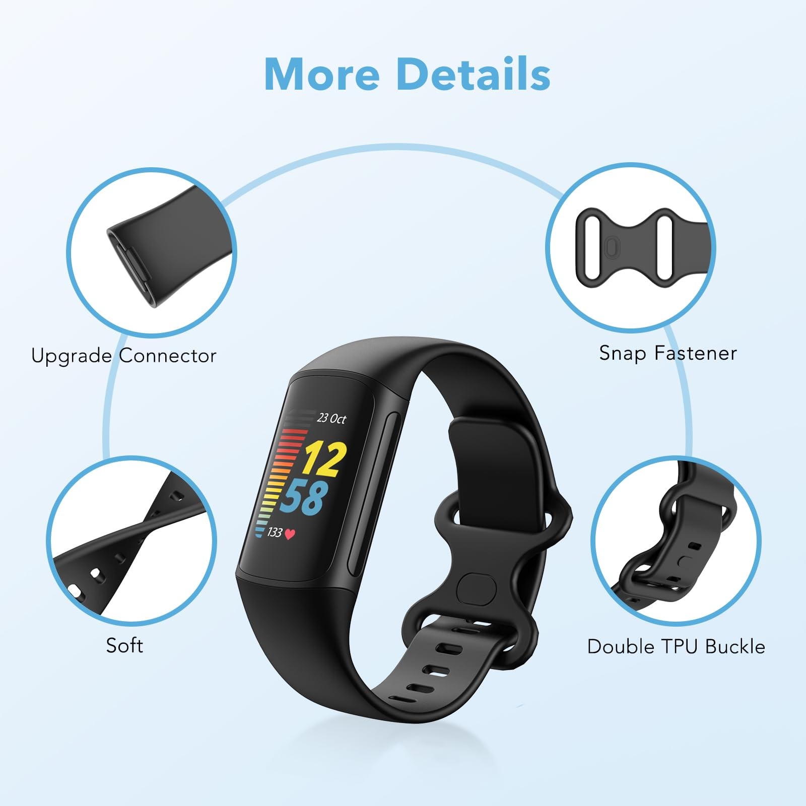 2 Pack Waterproof Bands Compatible with Fitbit Charge 5 / Fitbit Charge 6 for...