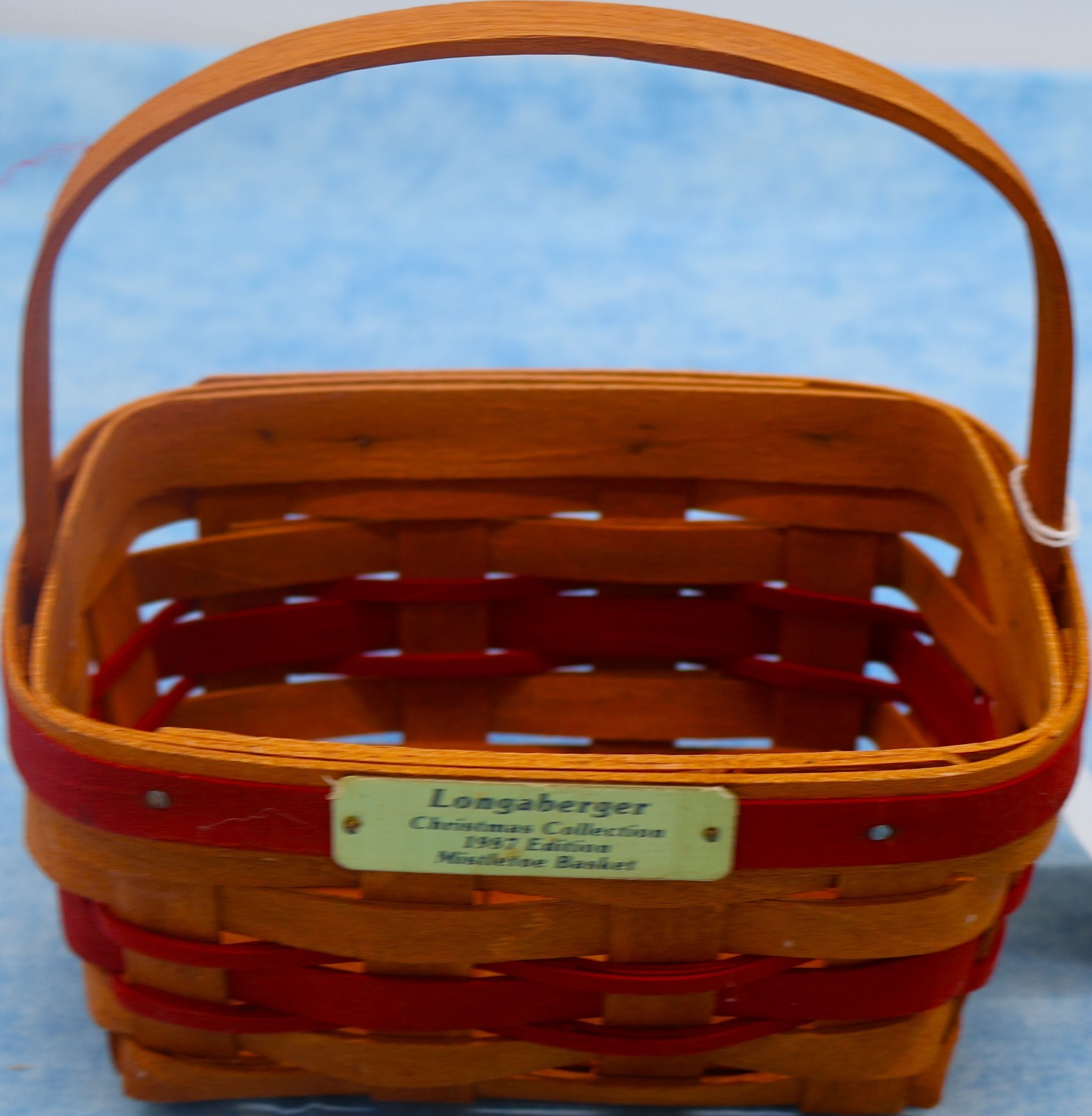 1987 Longaberger Christmas Collection Basket – Red Accent Weave