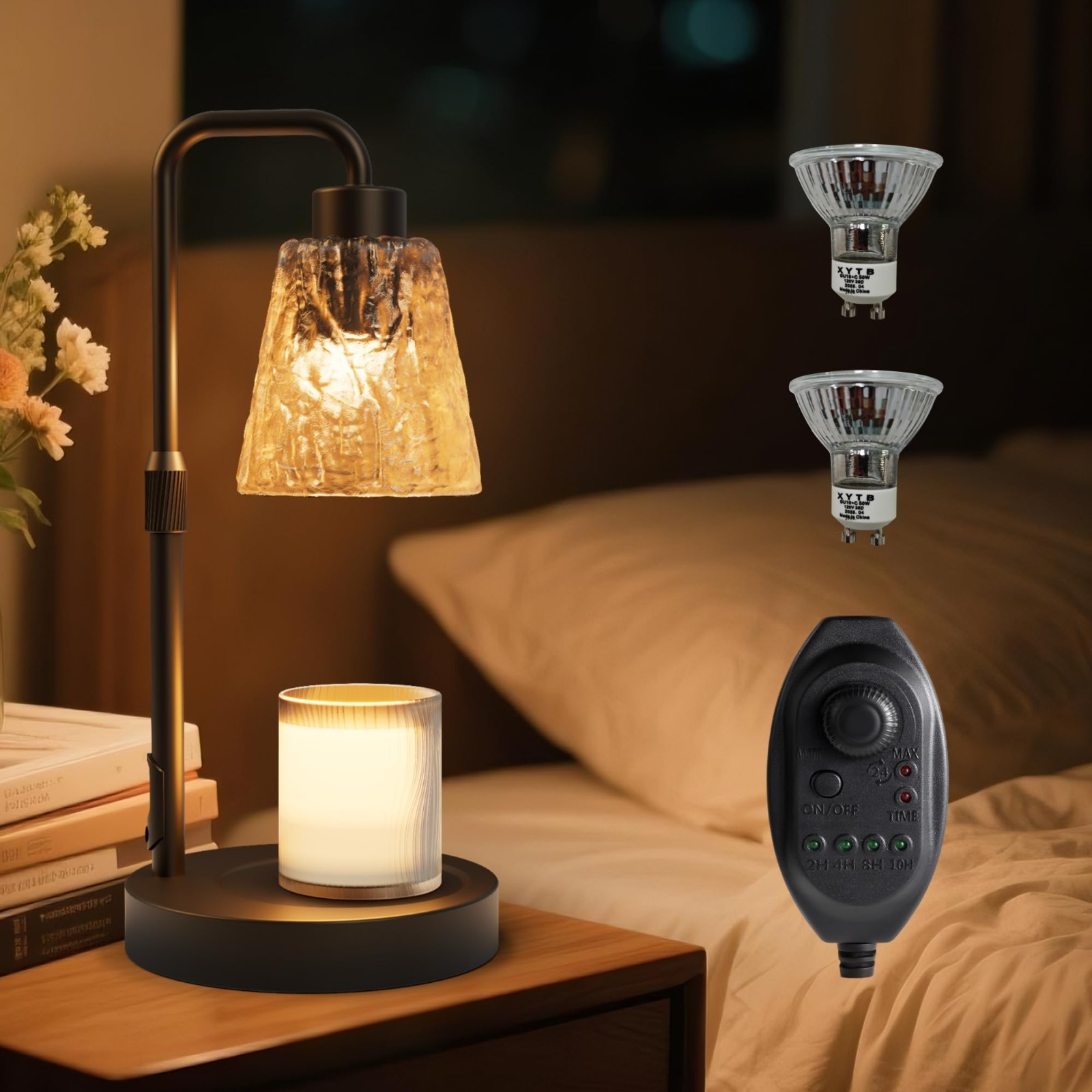 Candle Warmer Lamp with Timer. Foldable and Height adjustable.