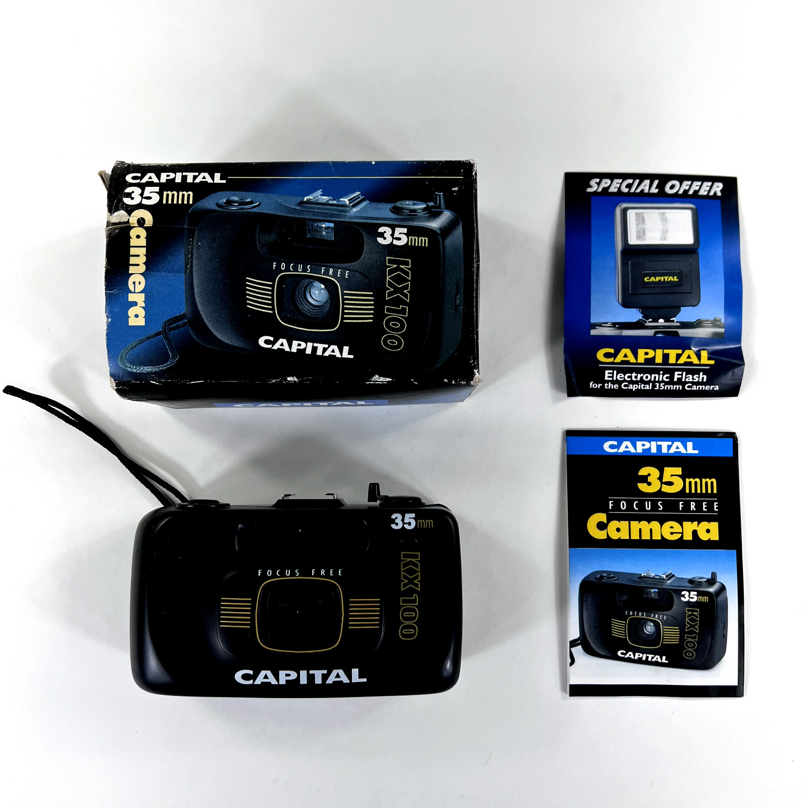 Capital 35mm Camera KX100 Focus Free Used Open Box VTG 90s Technology