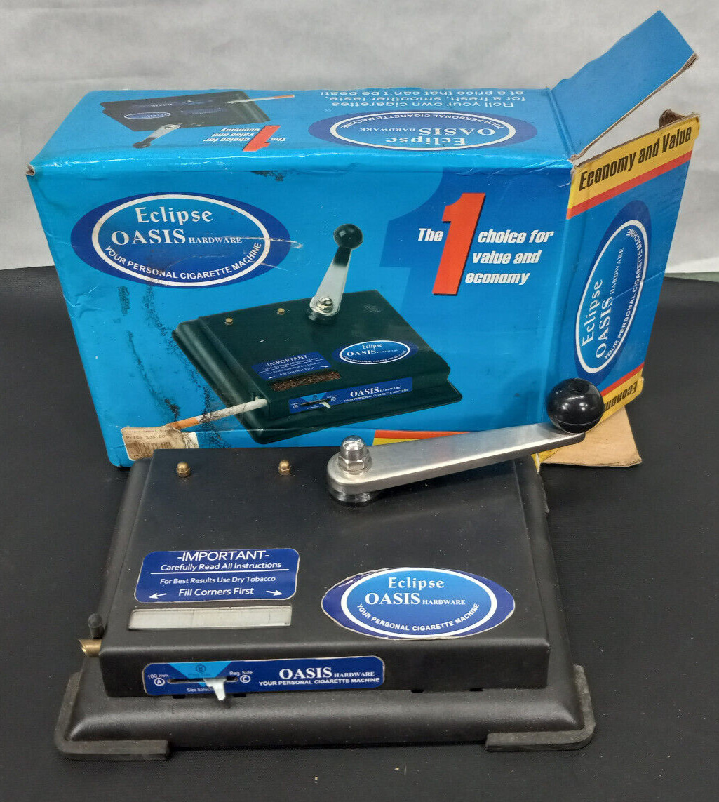 Eclipse Oasis Hardware Cigarette Tobacco Injector Roller Machine New Open Box