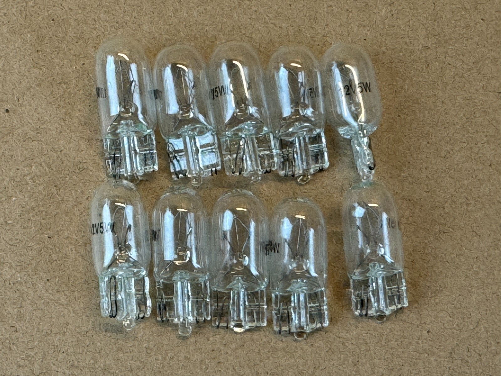 10 New Warm White 12V 5W Incandescent Wedge Lamp Light Bulbs