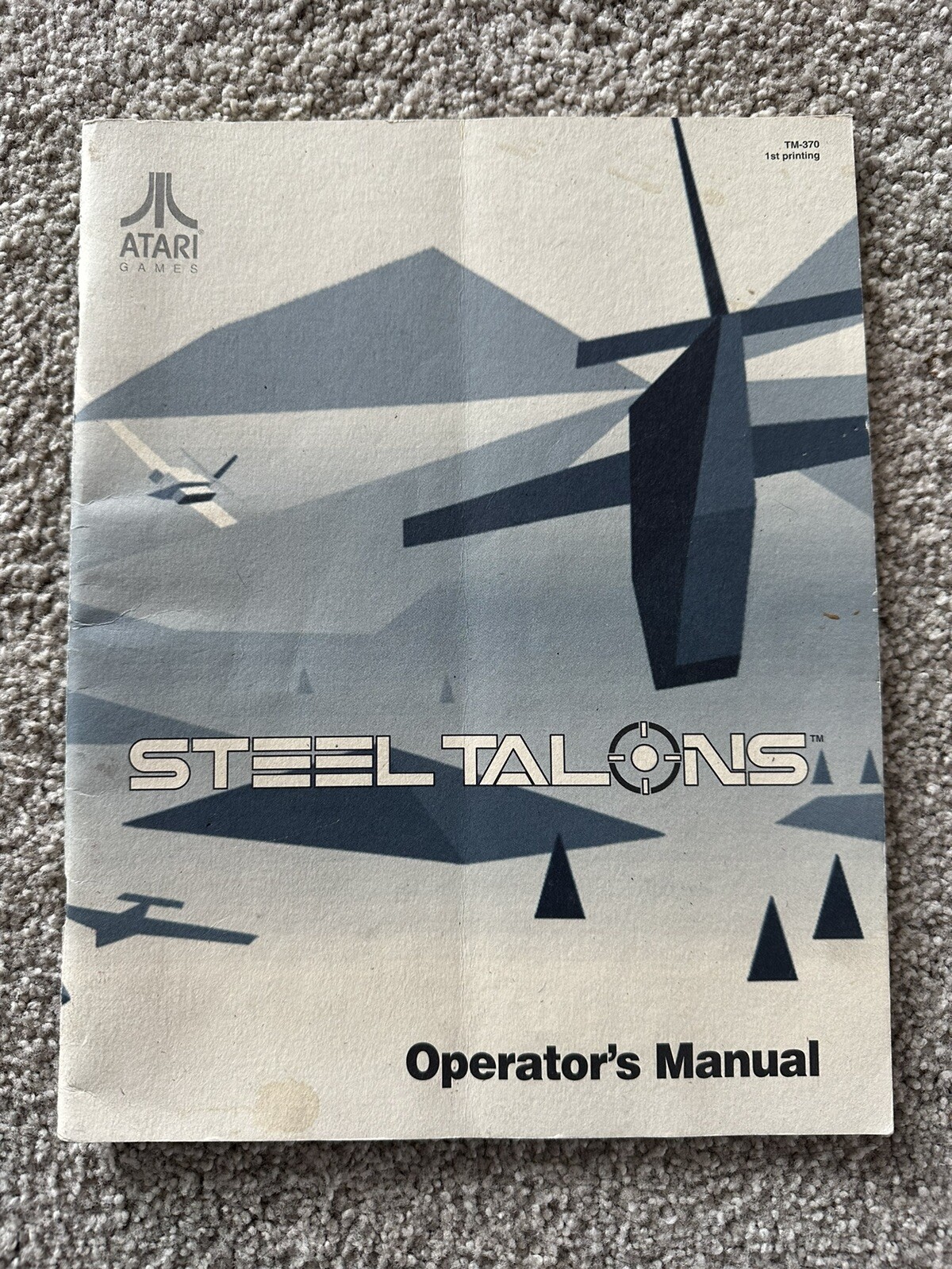 Atari Steel Talons Operator’s Manual 1st Printing Original