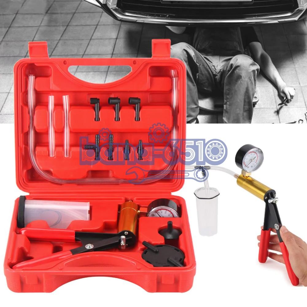 Manual Hand Vacuum Pump Car Pressure Tester Tool Brake Fluid Bleeder Bleeding