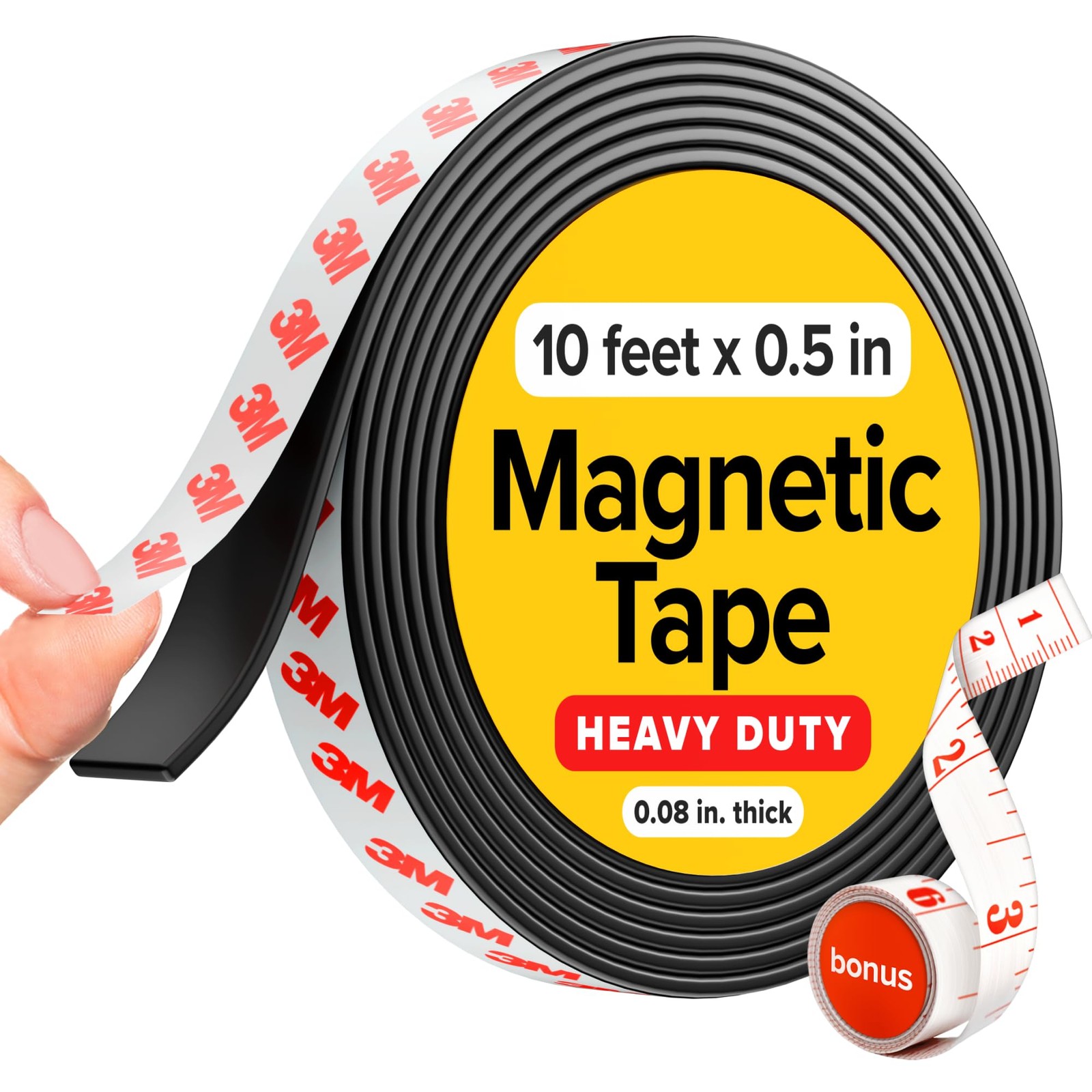 X-bet MAGNET Flexible Magnetic Strip - 1/2 Inch x 10 Feet Magnetic Tape with