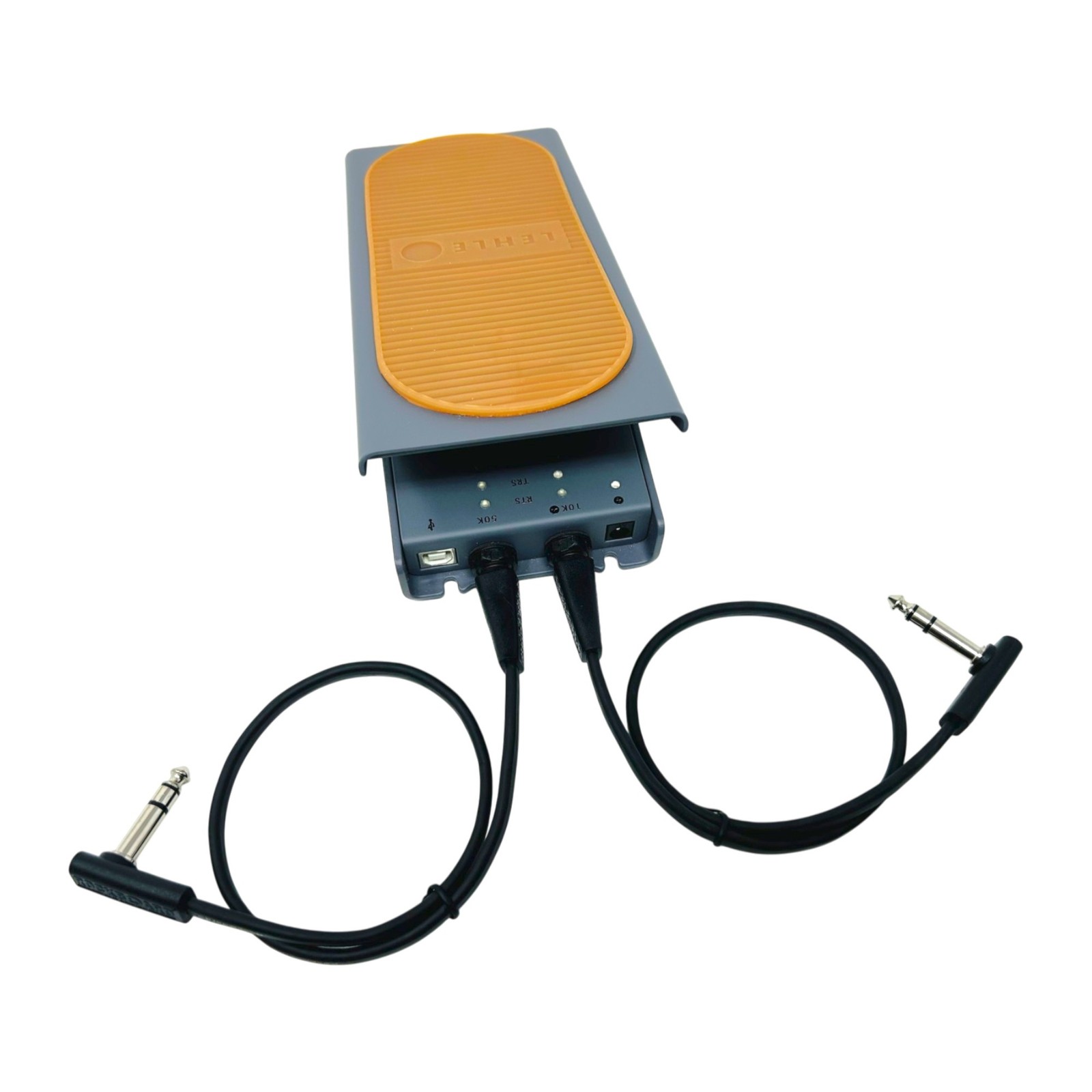 Lehle Dual Expression Pedal + 2x ST-RA TRS Flat Patch Cables 40 cm