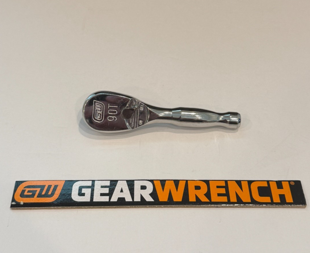 Gearwrench 3/8" drive 4-3/4" Full Polish Stubby 90 Tooth Teardrop Ratchet 81209T