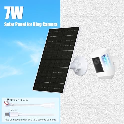 Solar Panel for Ring Camera, Compatible with Ring Stick Up Cam (2nd/3rd Gen) &