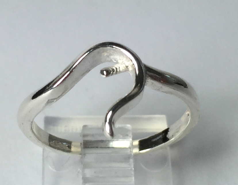 Sterling Silver Ring Setting For (1) 4-8mm Half-Drilled Pearl Size 8