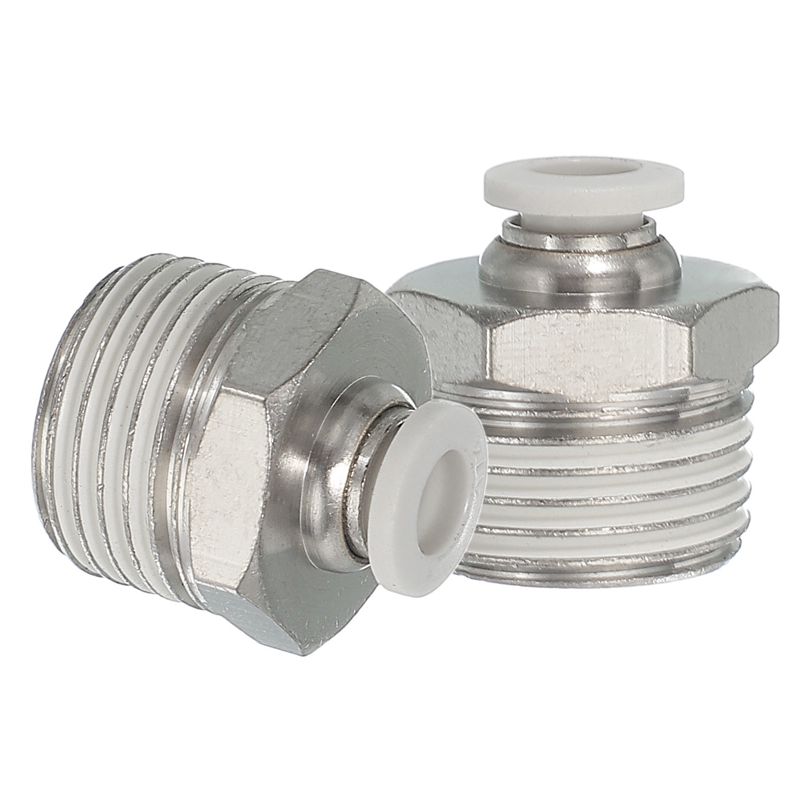 2 Pcs NPT Female 1/4" Tube OD x 1/2" NPT Thread Push to Connect Fittings, White