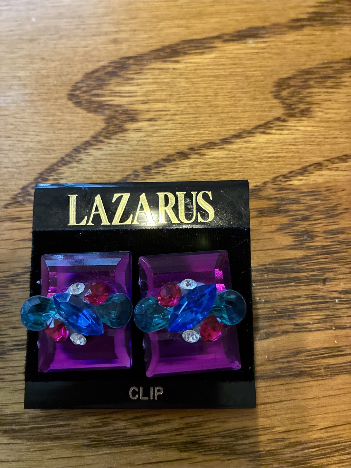 Dazzling Multicolored Rhinestone Clip Earrings