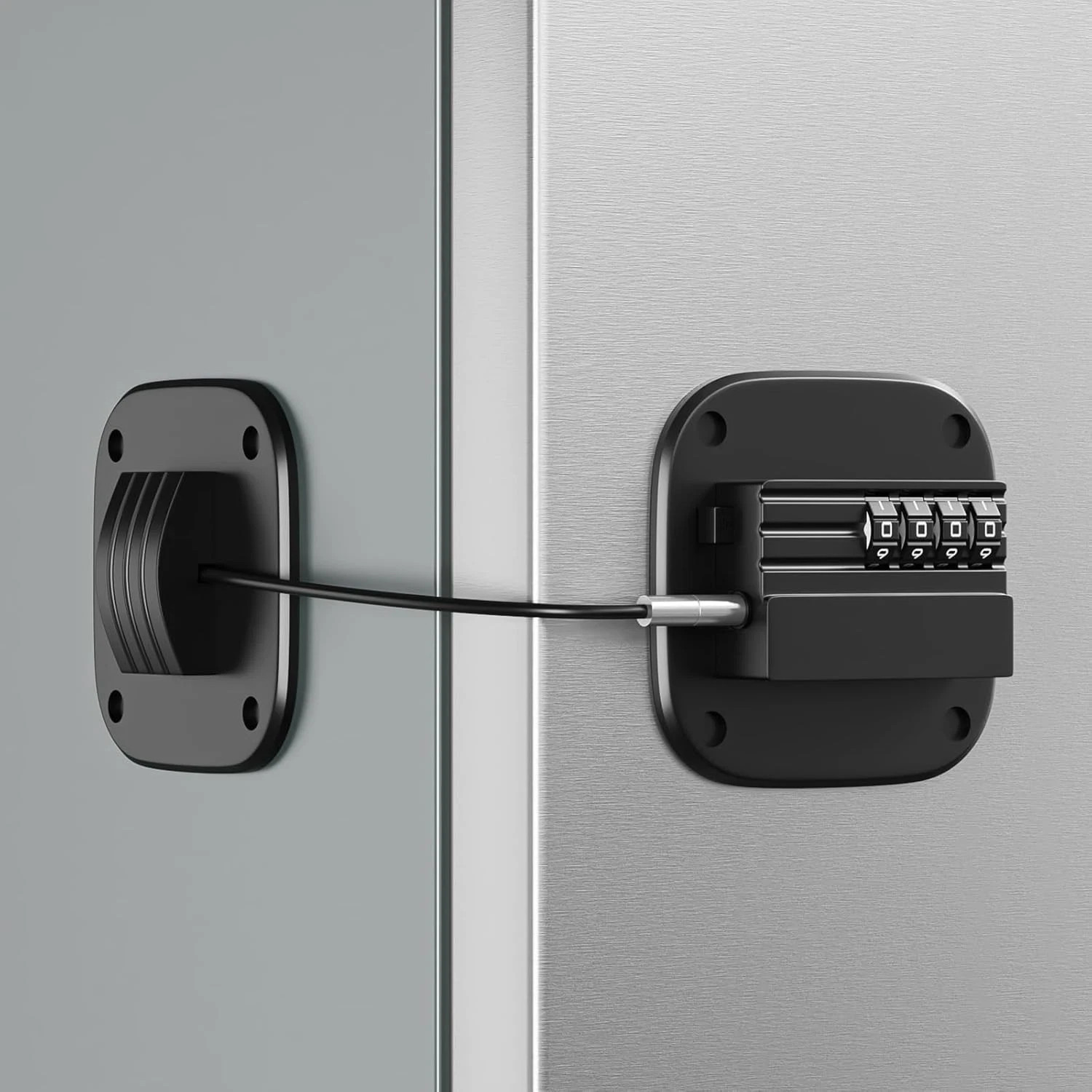 Lock with Combination, No Key Required, Upgrade Refrigerator Lock with Adhesi
