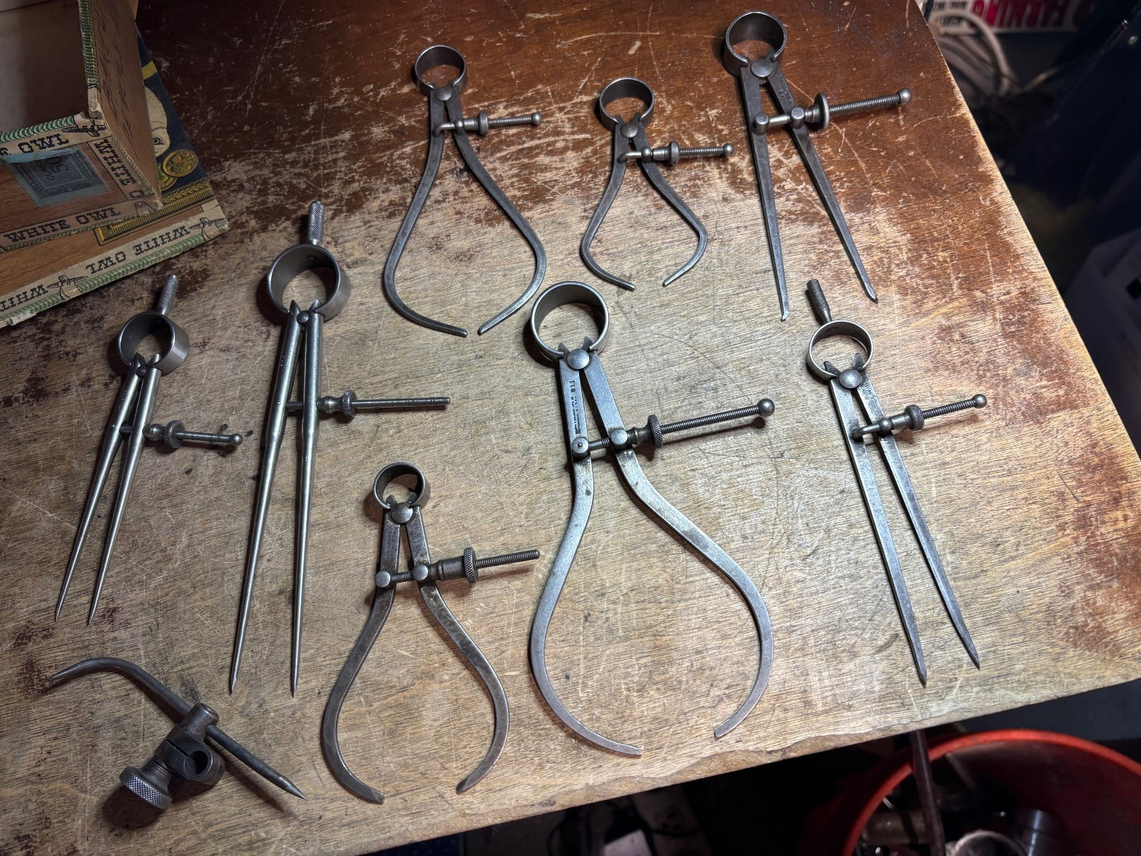 Vintage Lot of 8 Calipers Atlas Brown & Sharpe Sandow Inside Outside USA