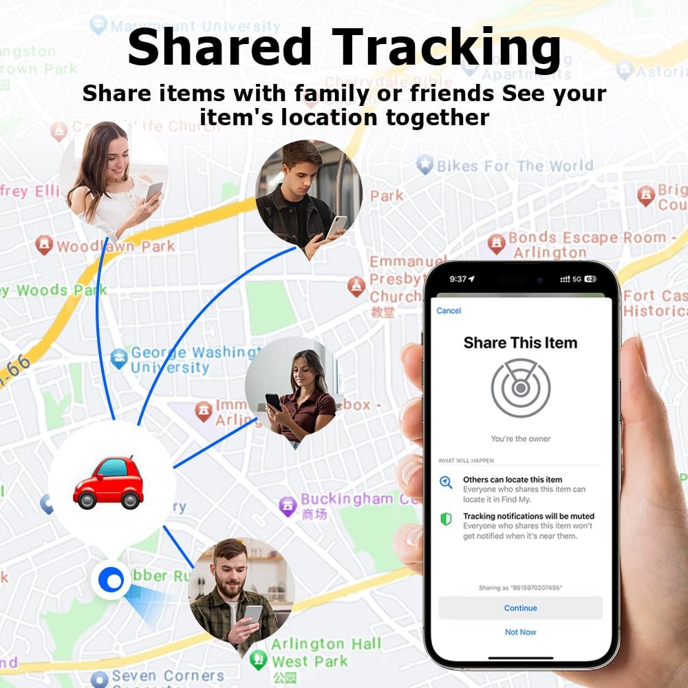 Mini GPS Tracker for Vehicles, No Month Fees, Bluetooth Tracker Tag