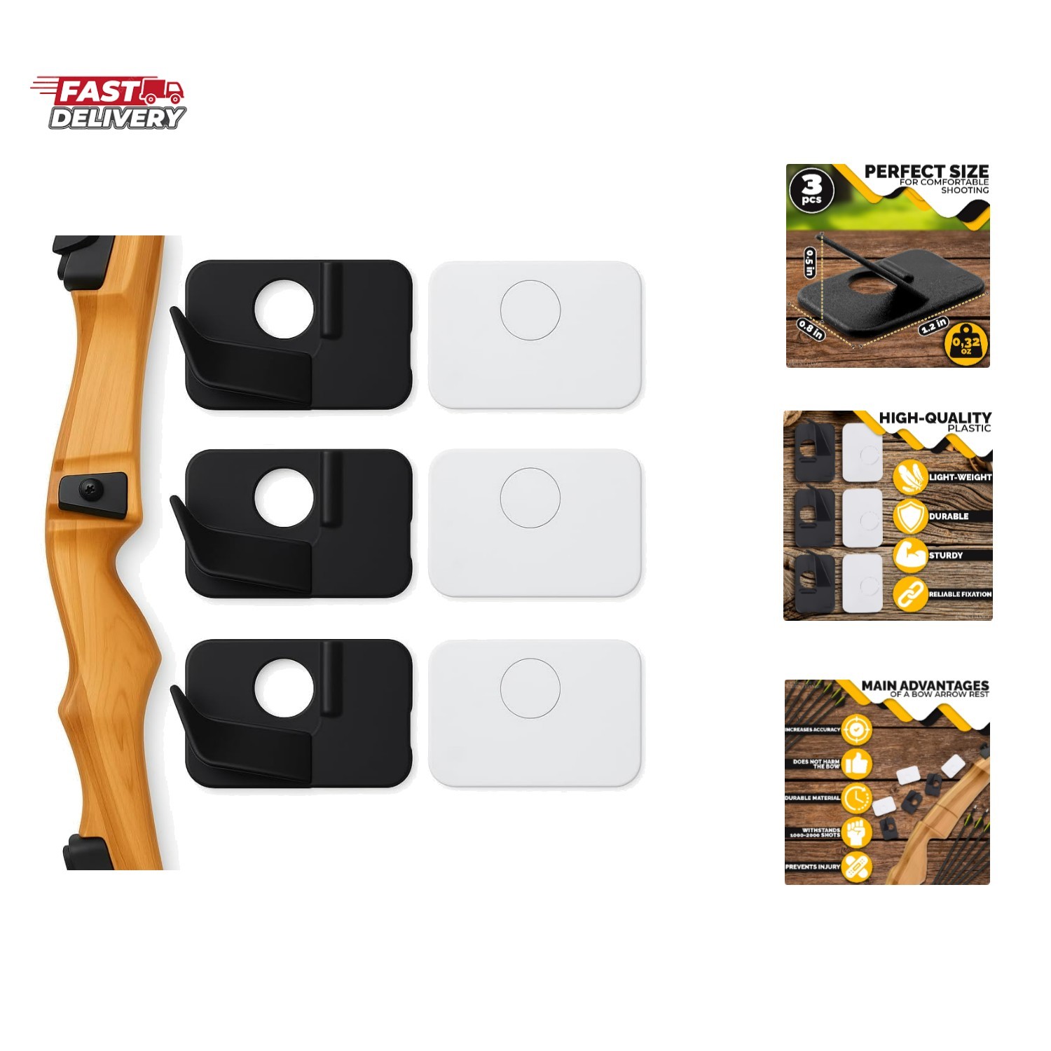 6/3Ct Arrow Rest for Recurve Bow - Right/Left Hand Recurve Arrow Rest Recurve...