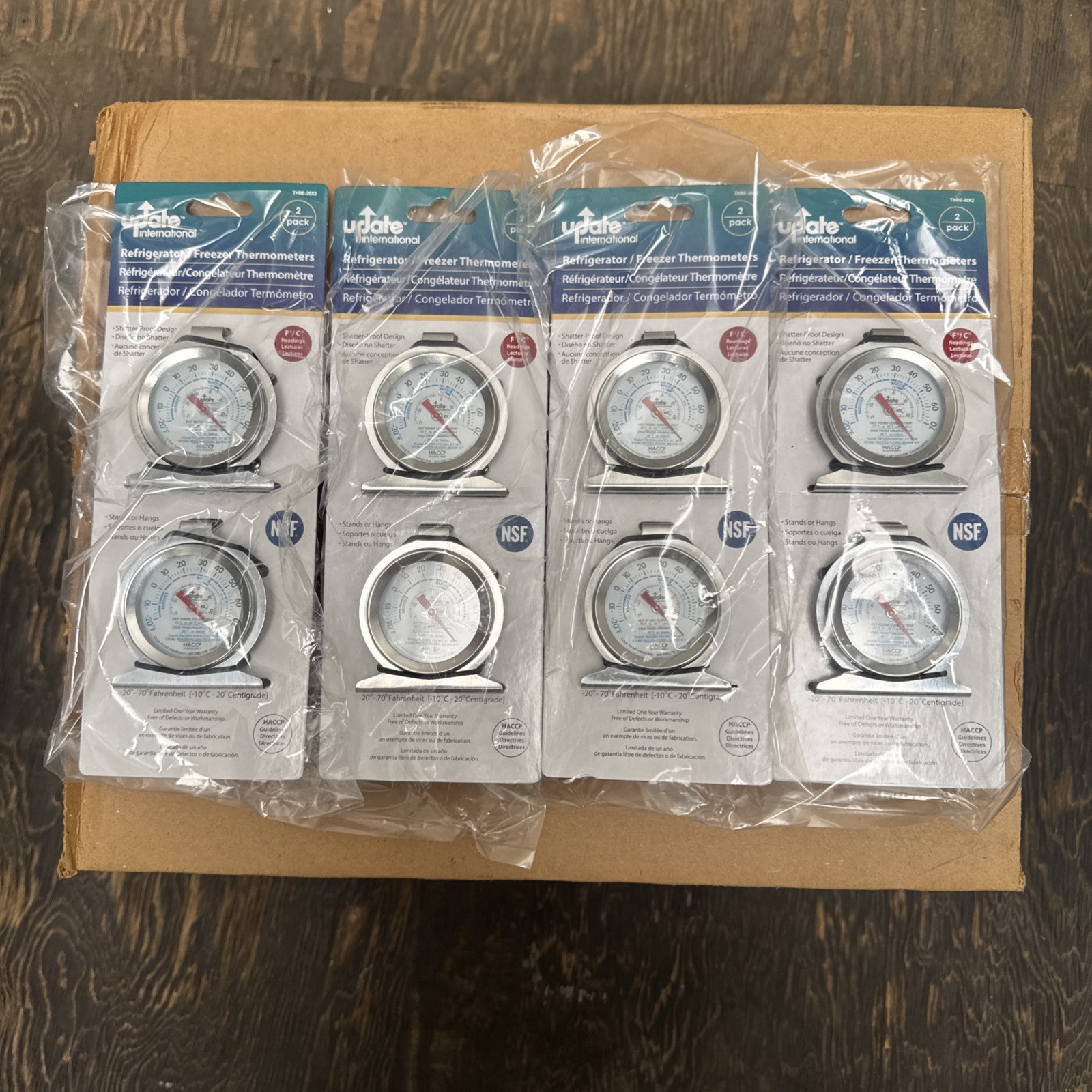 2 pack refrigerator freezer thermometer, 24 Per Box, Sell As Box, F/C Reading