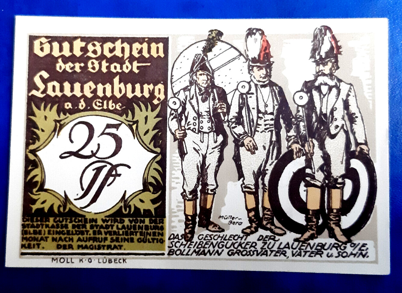 LAUENBURG ELBE NOTGELD 25 PFENNIG 1921 EMERGENCY MONEY GERMANY BANKNOTE (26336)