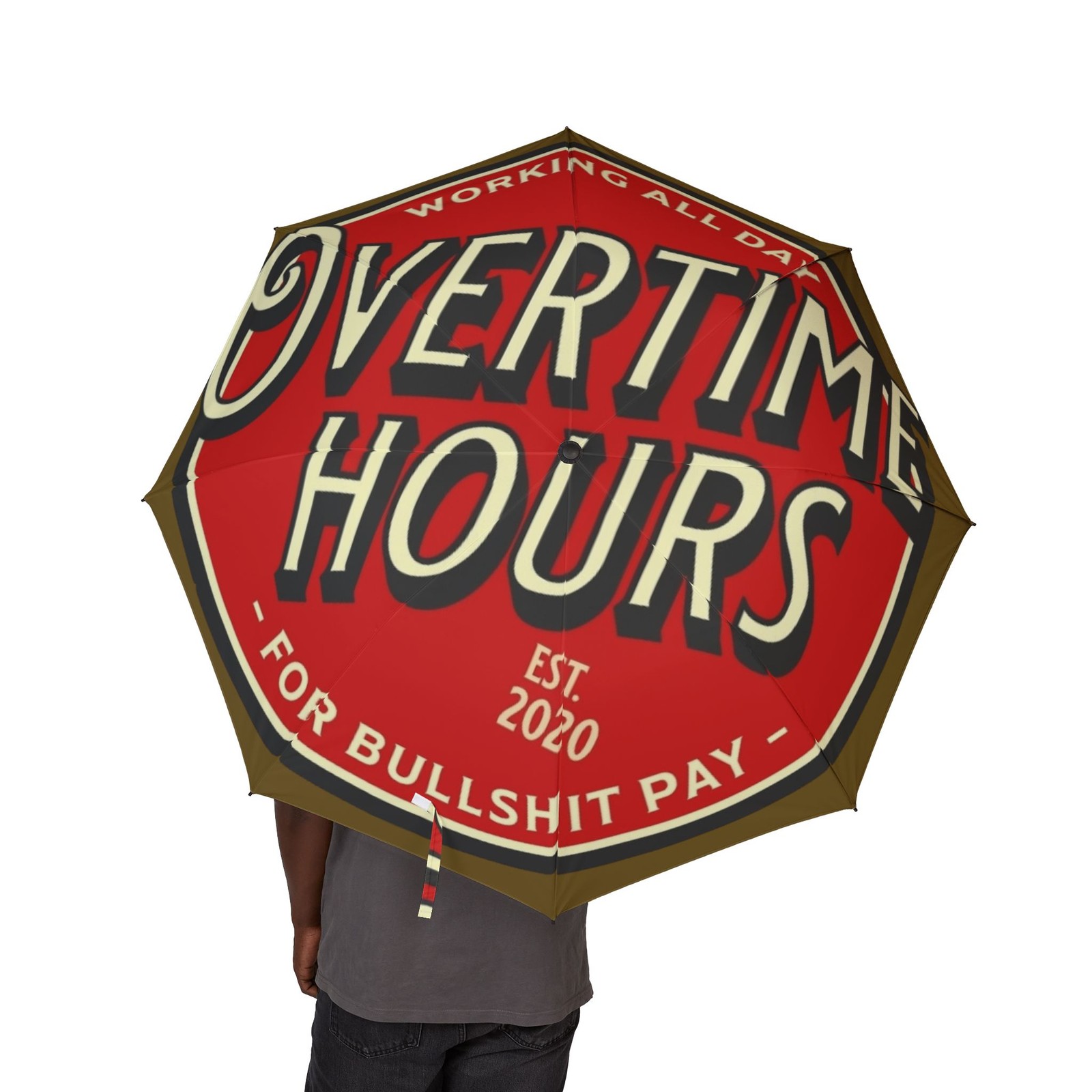 Retro Red Parking Time Sign Umbrella