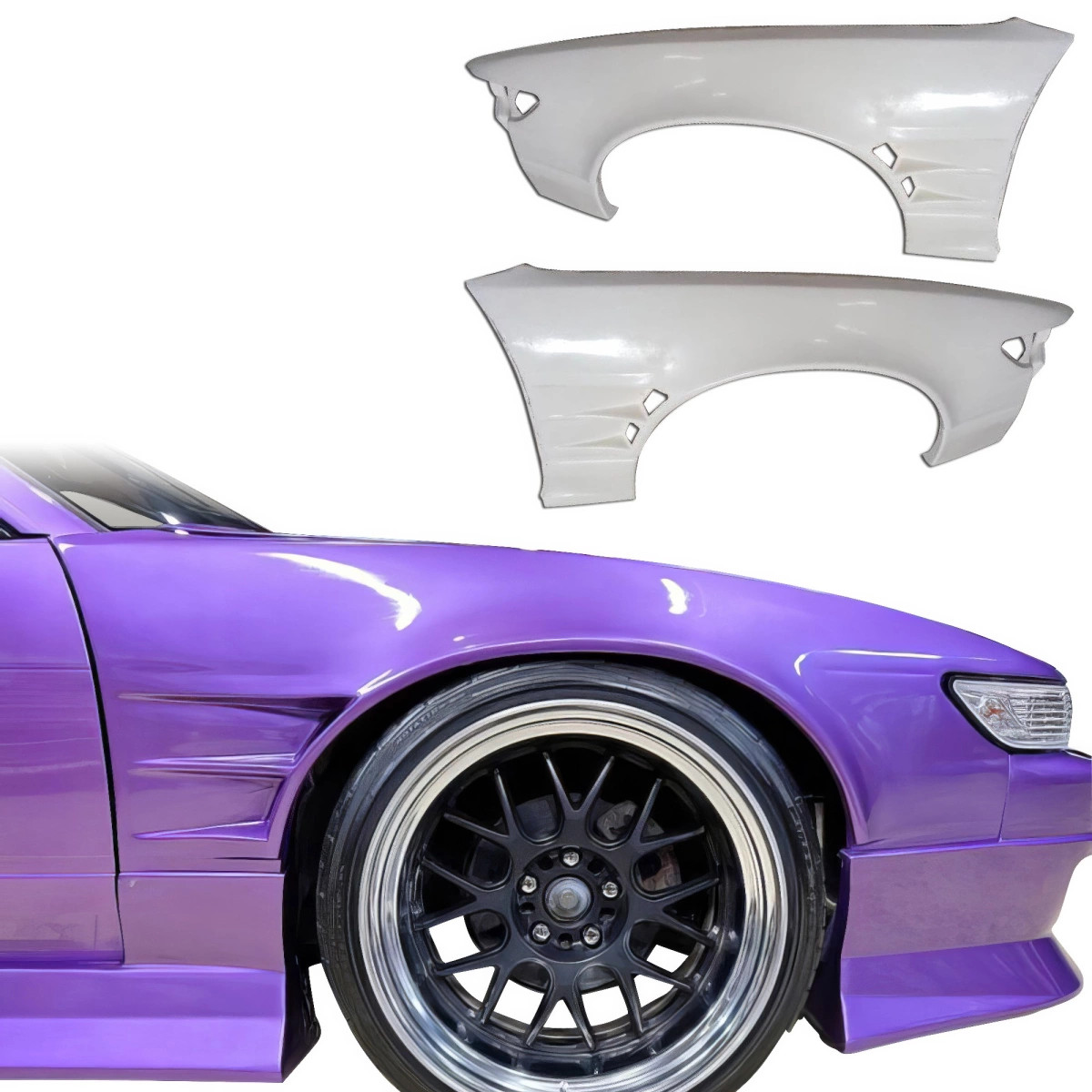 ModeloDrive FRP ORI t3 55mm Wide Body Fenders (front) (S13) 2/3dr for Silvia Ni
