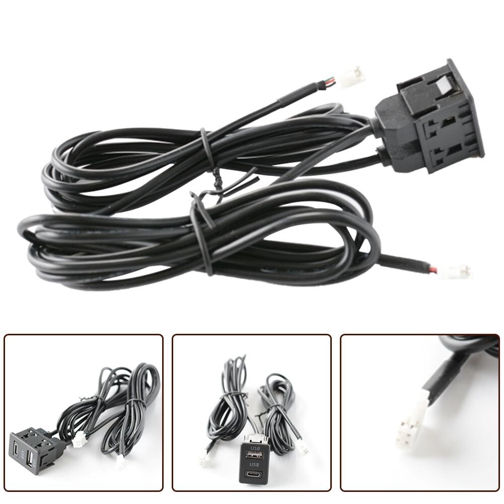 Quick Installation Car USB and TYPE C Panel Interface Extension Adapter