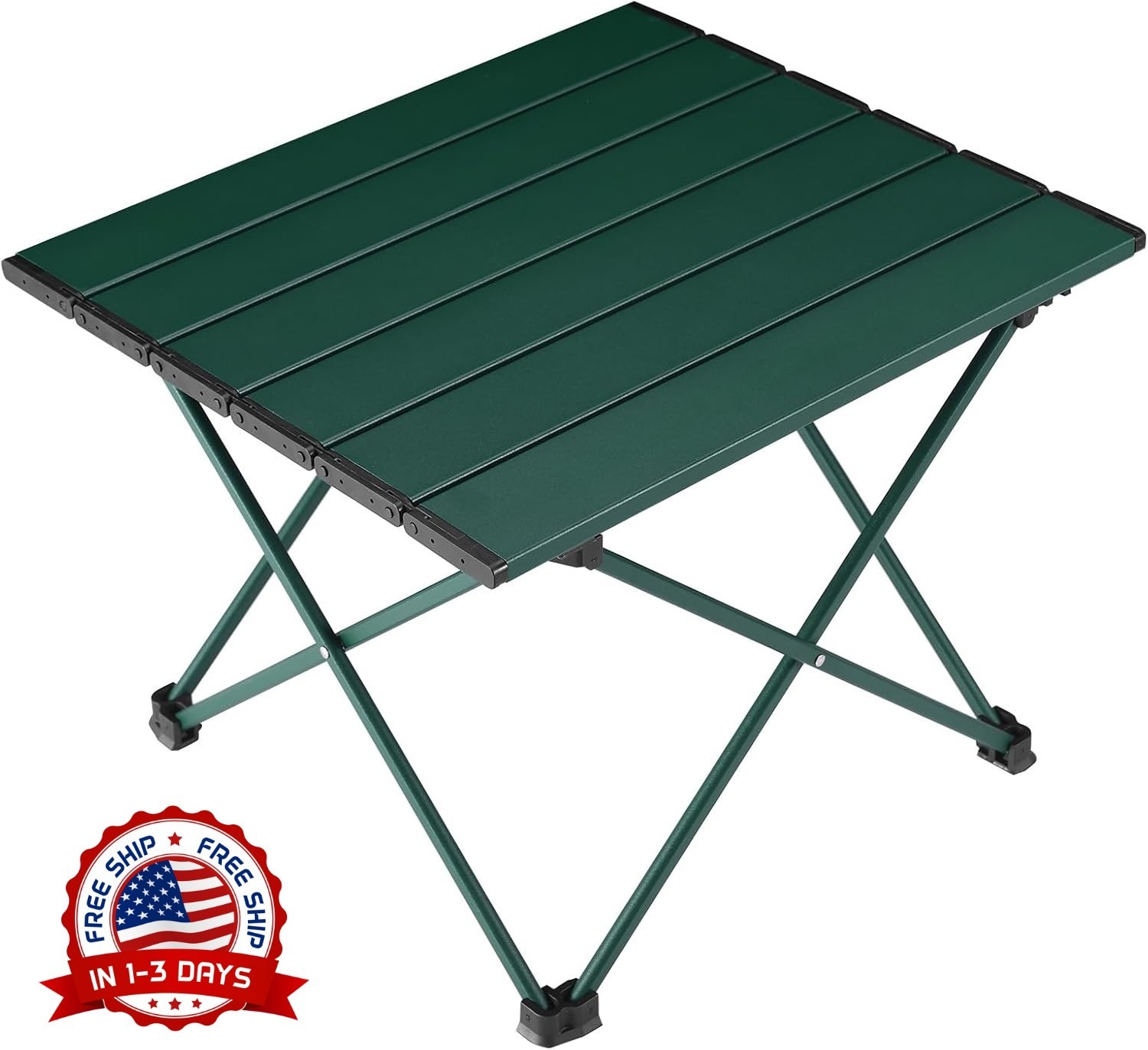 Mesa de camping portátil, mesa auxiliar plegable con tablero de aluminio NEW US