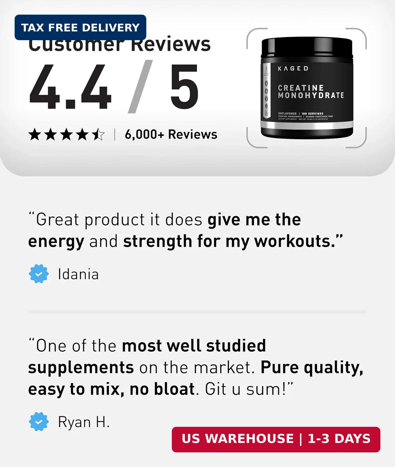 Creatine Monohydrate Micronized Powder | Unflavored | Muscle Building & Re