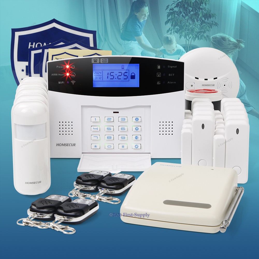 HOMSECUR APP Controlled Wireless &wired WIFI 4G GSM Home Security Alarm System