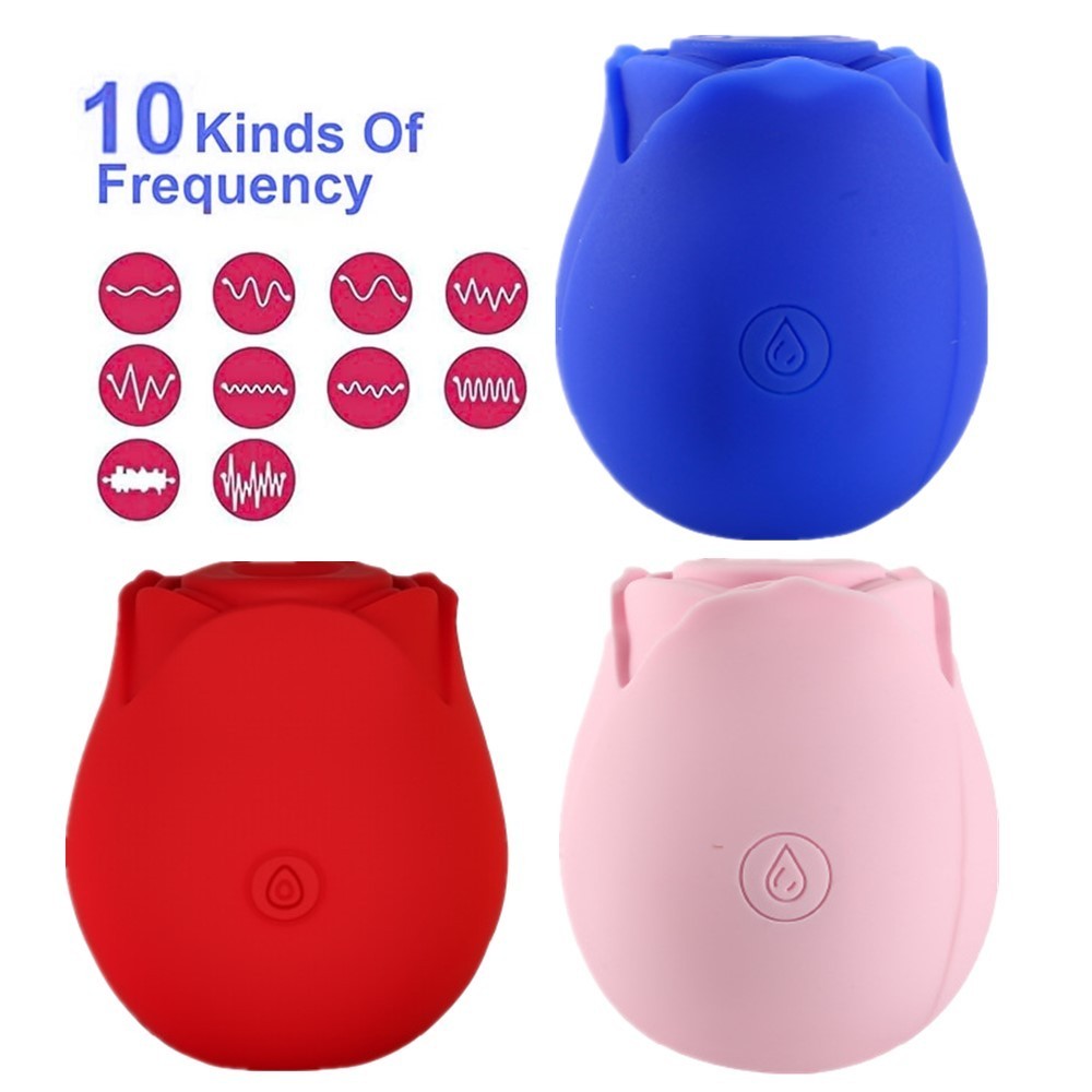 Rose Suction Vibration Massager For Women USB Magnetic Charging