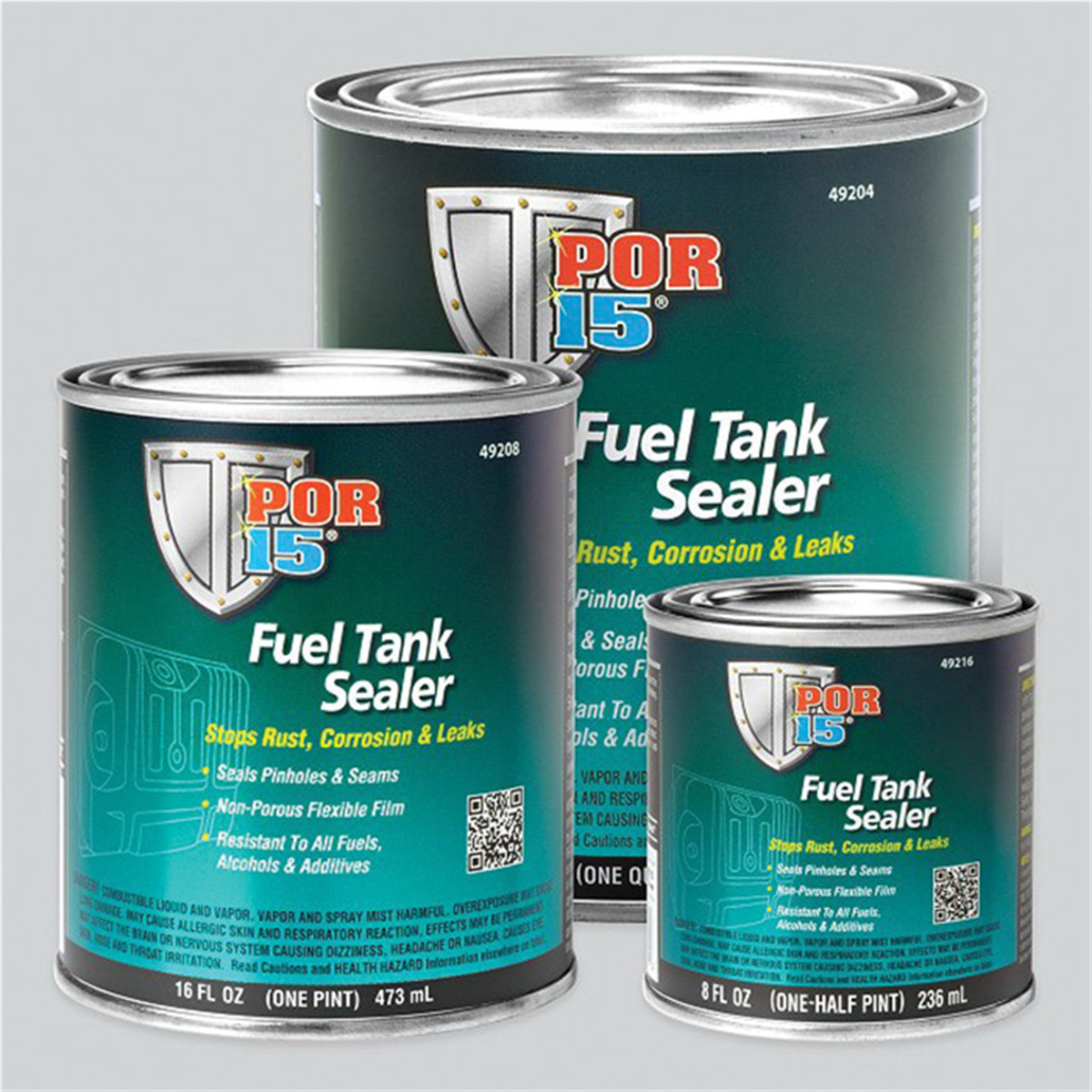 POF.49208 POR-15 INC 49208 Fuel Tank Sealer, 1 pt Can, Semi-Transparent Silver,