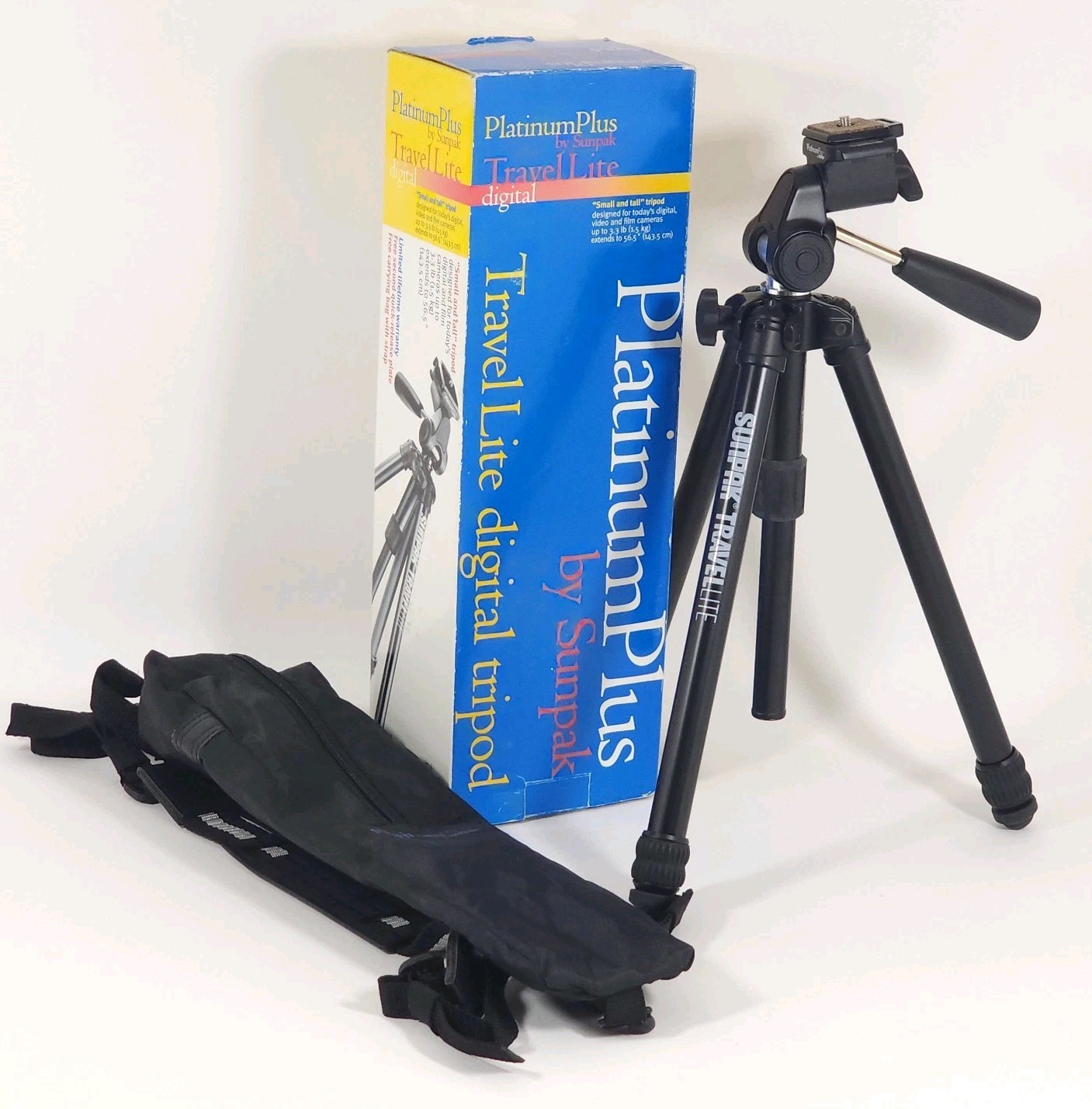 Sunpak Travel Lite Platinum Plus Camera Tripod 620-560bb Extends 56.5”