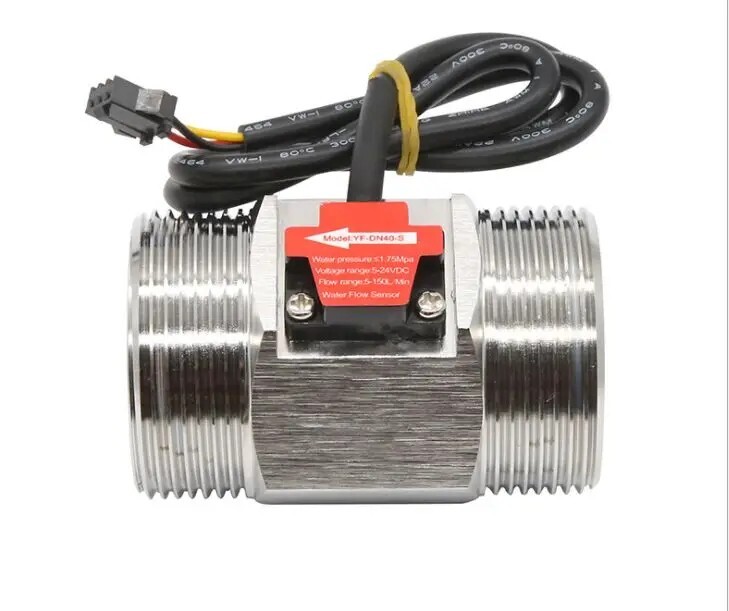 1.5" Hall Turbine Liquid Flow Sensor Flowmeter SS304 Large Diameter YF-DN40-S