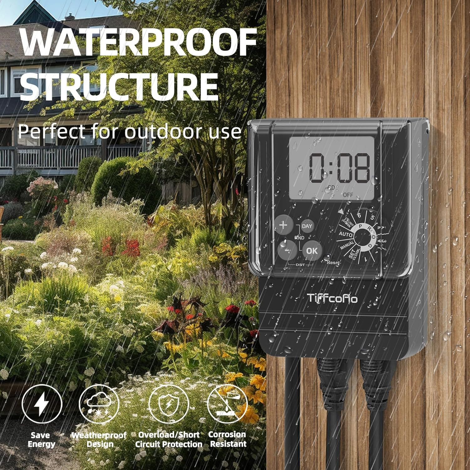Tiffcofio New Digital Outdoor Timer Waterproof, Dial Programmable Method, Outdoo