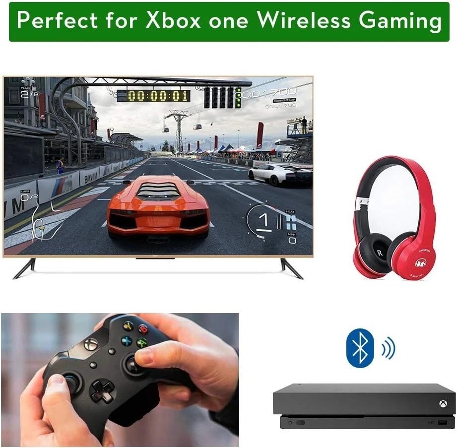 Compact Bluetooth Audio Adapter for Xbox Controllers - Fits AirPods & More