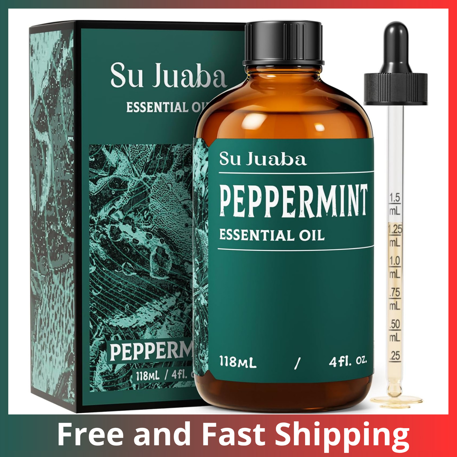 Peppermint Essential Oil – Huge 4 Fl Oz – 100% Pure and Natural – Premium Grade