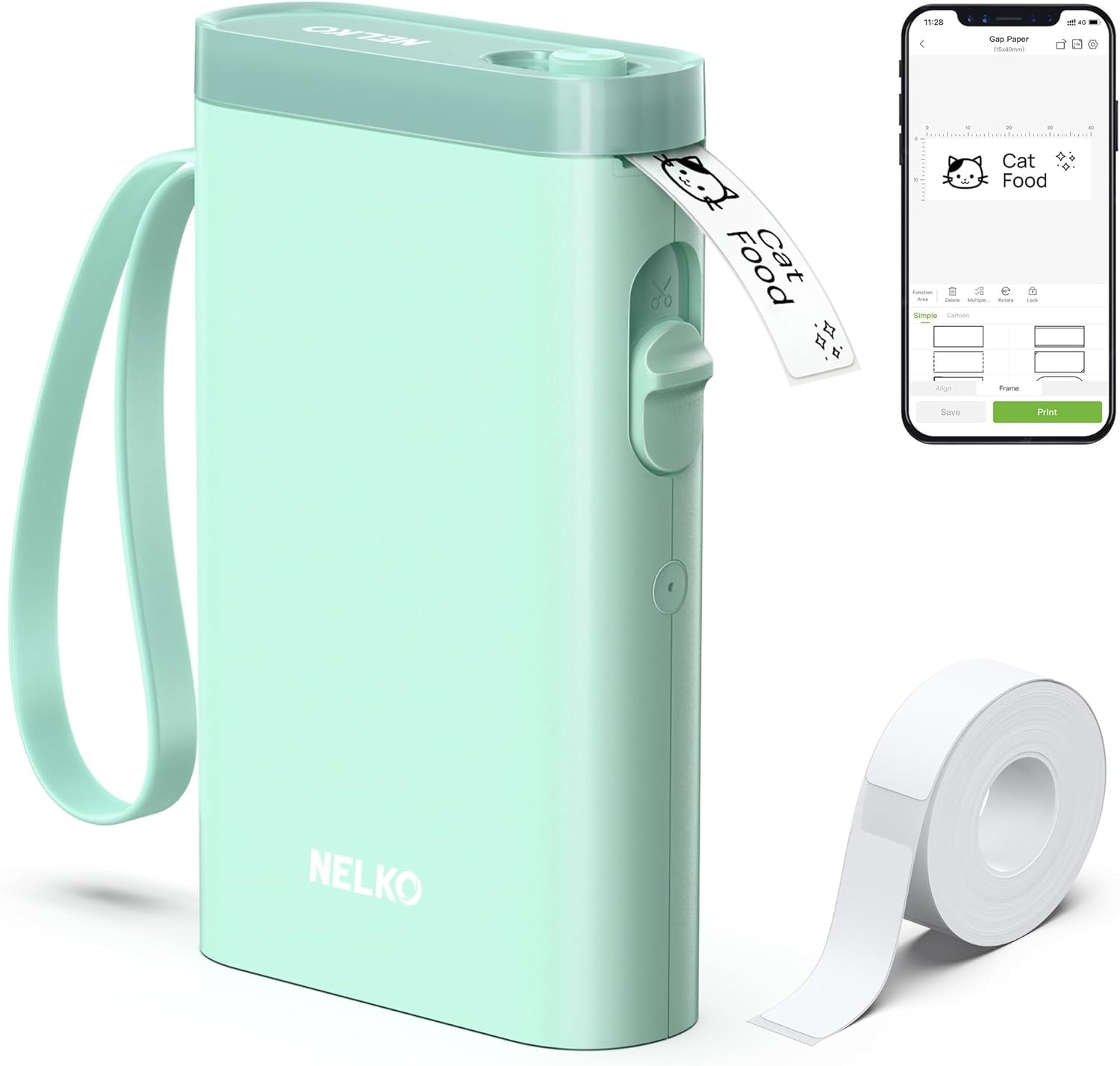 Nelko P21 Bluetooth Label Maker Mini Printer White