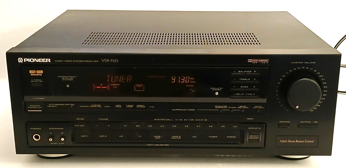Pioneer Audio/Video Stereo Receiver Dolby Surround Pro Logic VSX-512S No Remote
