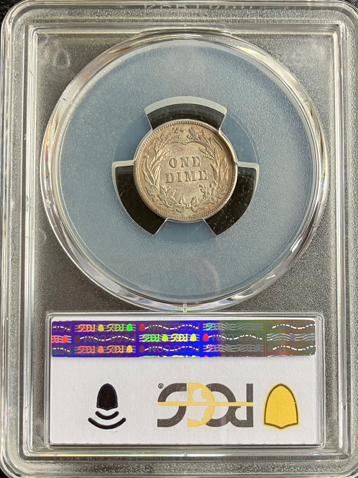 1910 Barber Dime ~ *Toned* ~ Graded PCGS MS62